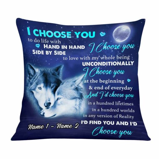 Personalized Couple Love Wolf Pillow