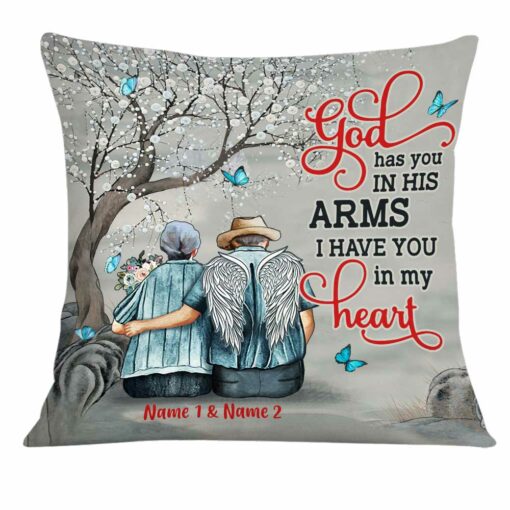 Personalized Couple Memo God Has You In His Arms Pillow