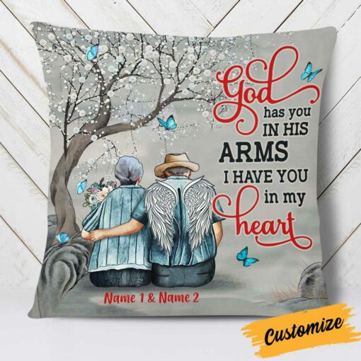 Personalized Couple Memo God Has You In His Arms Pillow