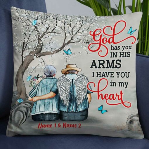 Personalized Couple Memo God Has You In His Arms Pillow