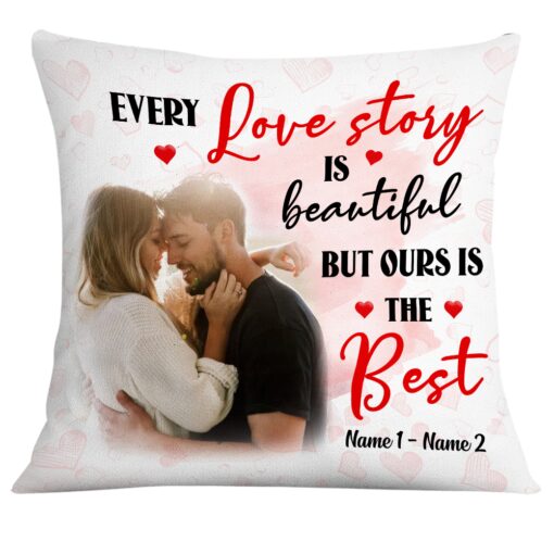 Personalized Couple Photo Love Story Pillow