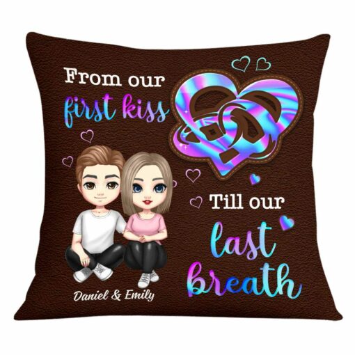 Personalized Couple Ring Heart Pillow