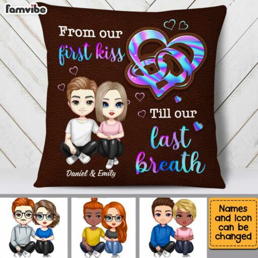 Personalized Couple Ring Heart Pillow