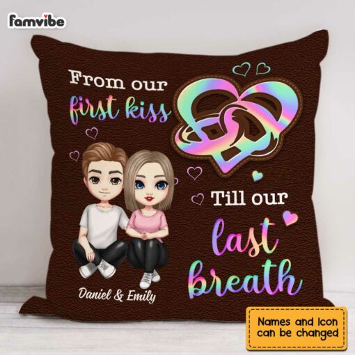 Personalized Couple Ring Heart Pillow