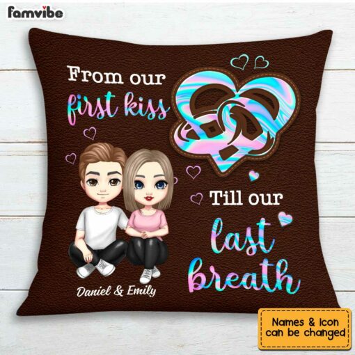 Personalized Couple Ring Heart Pillow