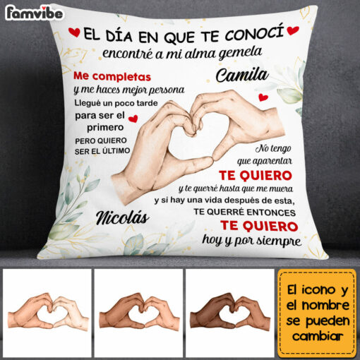 Personalized Couple Spanish Pareja Pillow