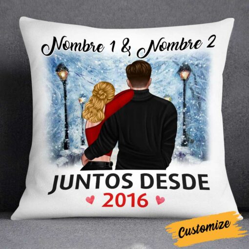 Personalized Couple Spanish Pareja Together Since Pillow