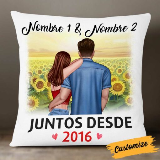 Personalized Couple Spanish Pareja Together Since Pillow