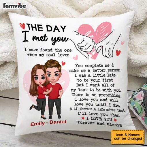 Personalized Couple The Day Holding Hands Pillow