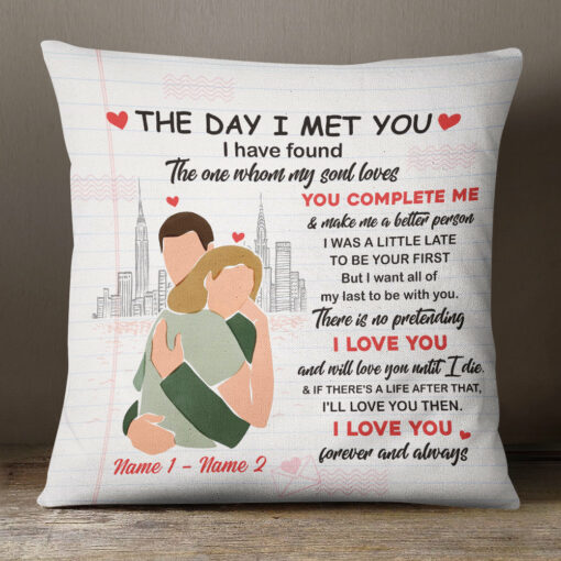 Personalized Couple The Day I Met You Pillow