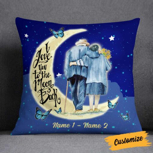 Personalized Couple To The Moon And Back Pillow