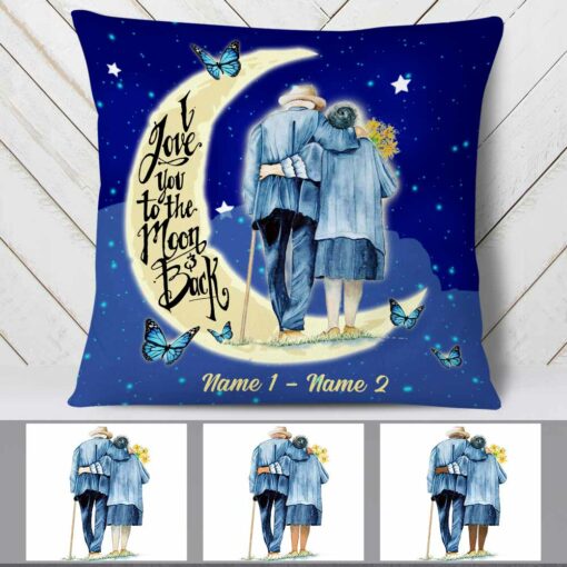 Personalized Couple To The Moon And Back Pillow