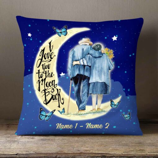 Personalized Couple To The Moon And Back Pillow