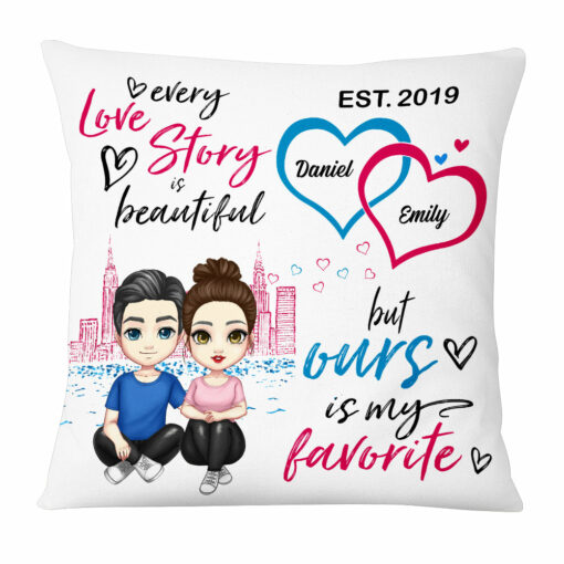 Personalized Couple Together Since Beautiful Love Story Pillow