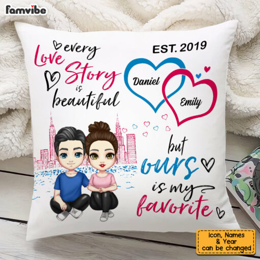 Personalized Couple Together Since Beautiful Love Story Pillow