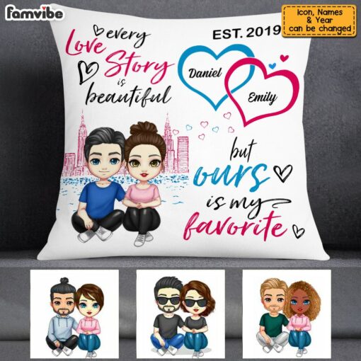 Personalized Couple Together Since Beautiful Love Story Pillow