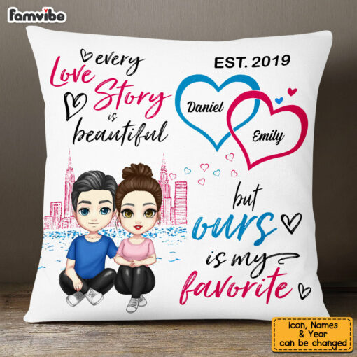 Personalized Couple Together Since Beautiful Love Story Pillow