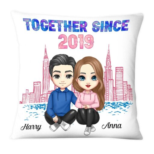 Personalized Couple Together Since Galaxy Pillow