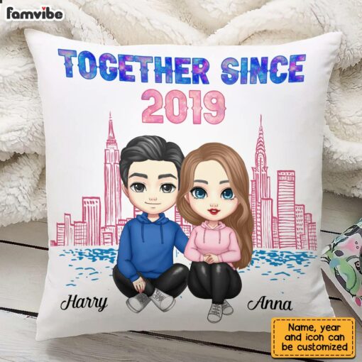 Personalized Couple Together Since Galaxy Pillow