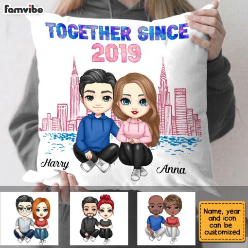 Personalized Couple Together Since Galaxy Pillow