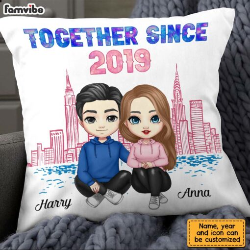 Personalized Couple Together Since Galaxy Pillow