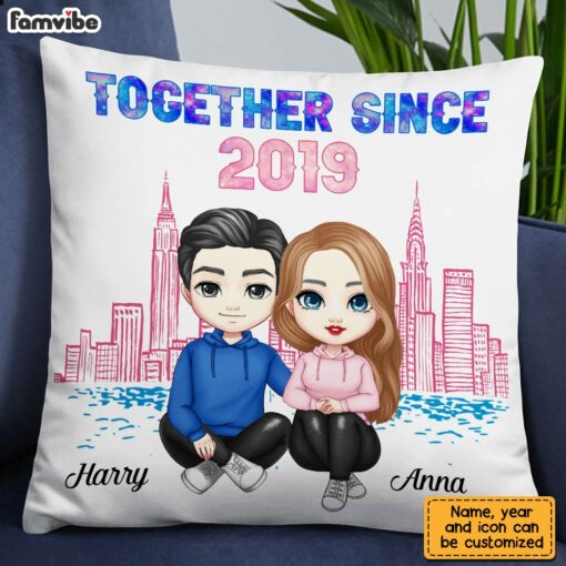 Personalized Couple Together Since Galaxy Pillow