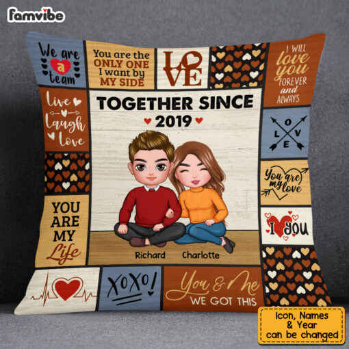 Personalized Couple Together Since Pillow