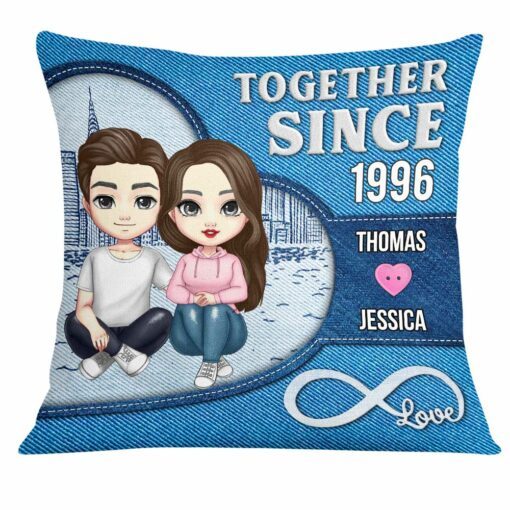 Personalized Couple Together Since Retro Pillow