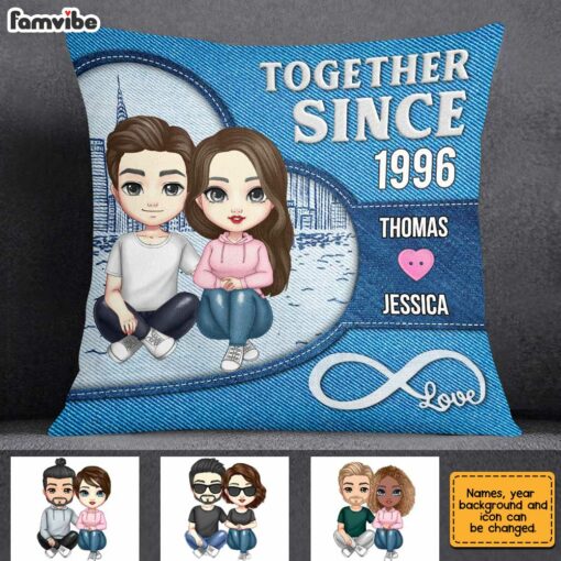 Personalized Couple Together Since Retro Pillow