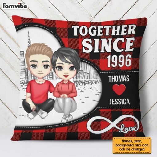 Personalized Couple Together Since Retro Pillow