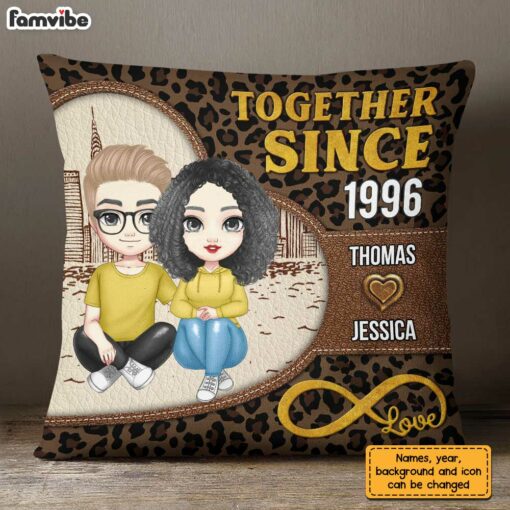 Personalized Couple Together Since Retro Pillow