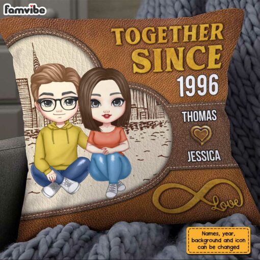 Personalized Couple Together Since Retro Pillow