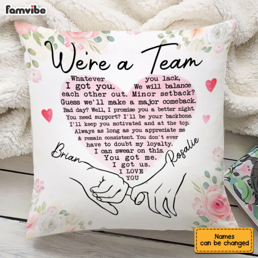 Personalized Couple We Are A Team Pillow