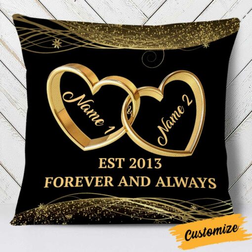 Personalized Couple Wedding Rings Pillow