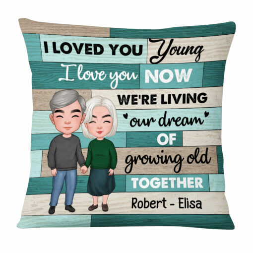 Personalized Couple We’re Living Our Dream Of Growing Old Together Pillow