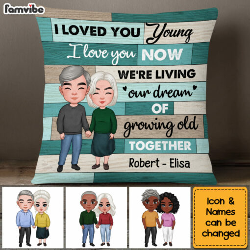 Personalized Couple We’re Living Our Dream Of Growing Old Together Pillow