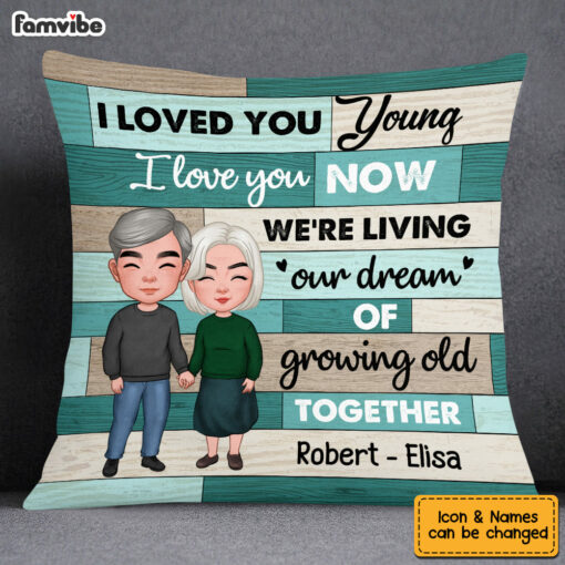 Personalized Couple We’re Living Our Dream Of Growing Old Together Pillow