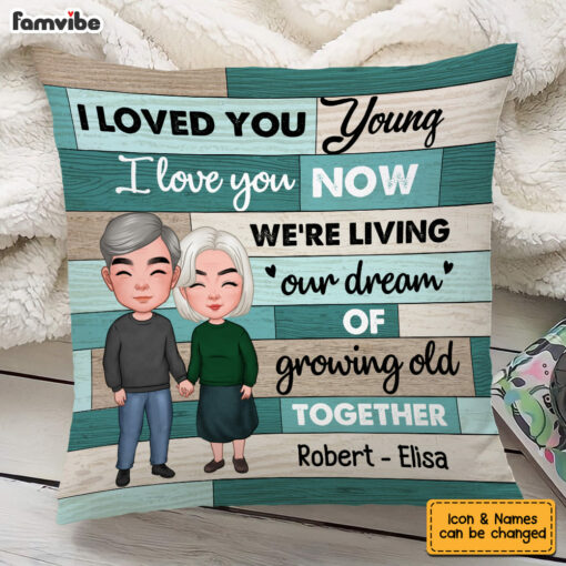 Personalized Couple We’re Living Our Dream Of Growing Old Together Pillow