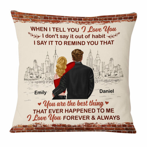 Personalized Couple When I Say I Love You Pillow