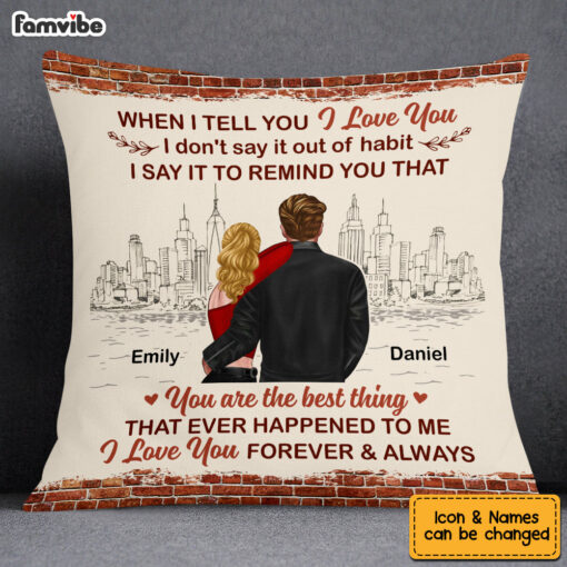 Personalized Couple When I Say I Love You Pillow