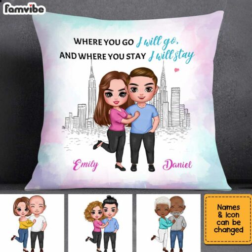 Personalized Couple Where You Go I Will Go Pillow