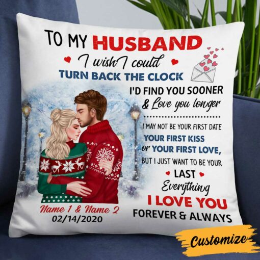 Personalized Couple Winter Christmas Pillow