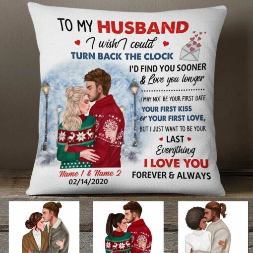 Personalized Couple Winter Christmas Pillow