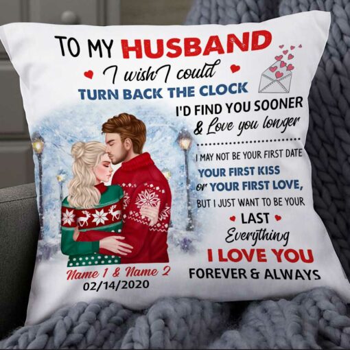 Personalized Couple Winter Christmas Pillow