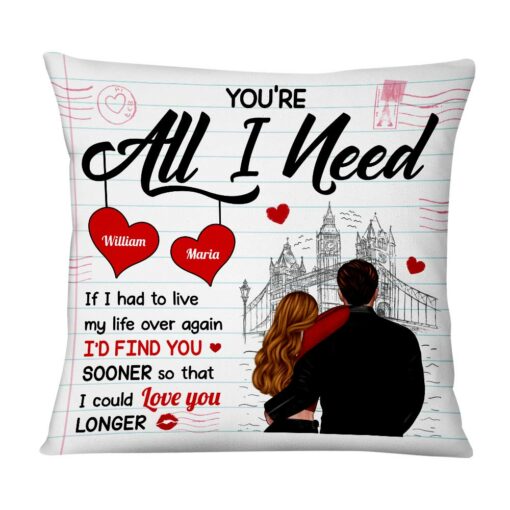 Personalized Couple You’re All I Need Pillow