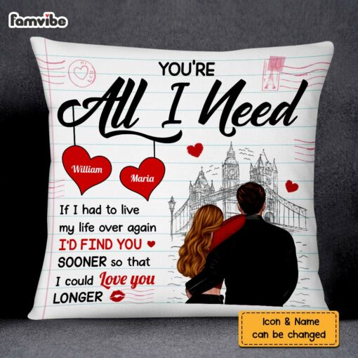 Personalized Couple You’re All I Need Pillow