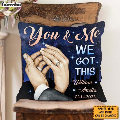 Personalized Couples Anniversary, Loving Gift Hand In Hand Pillow