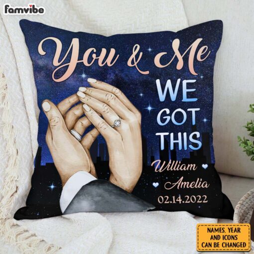 Personalized Couples Anniversary, Loving Gift Hand In Hand Pillow