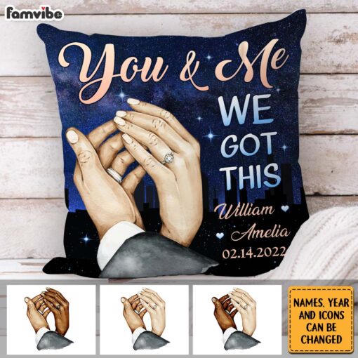 Personalized Couples Anniversary, Loving Gift Hand In Hand Pillow