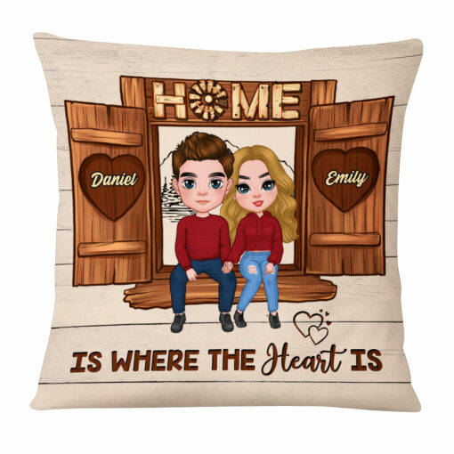 Personalized Couples Home Is Where The Heart Is Pillow